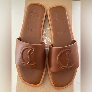 Never worn Christian Louboutin Logo Slide Sandal